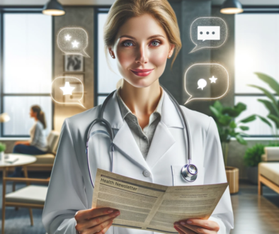 Healthcare Business Feature a female doctor with health newsletter